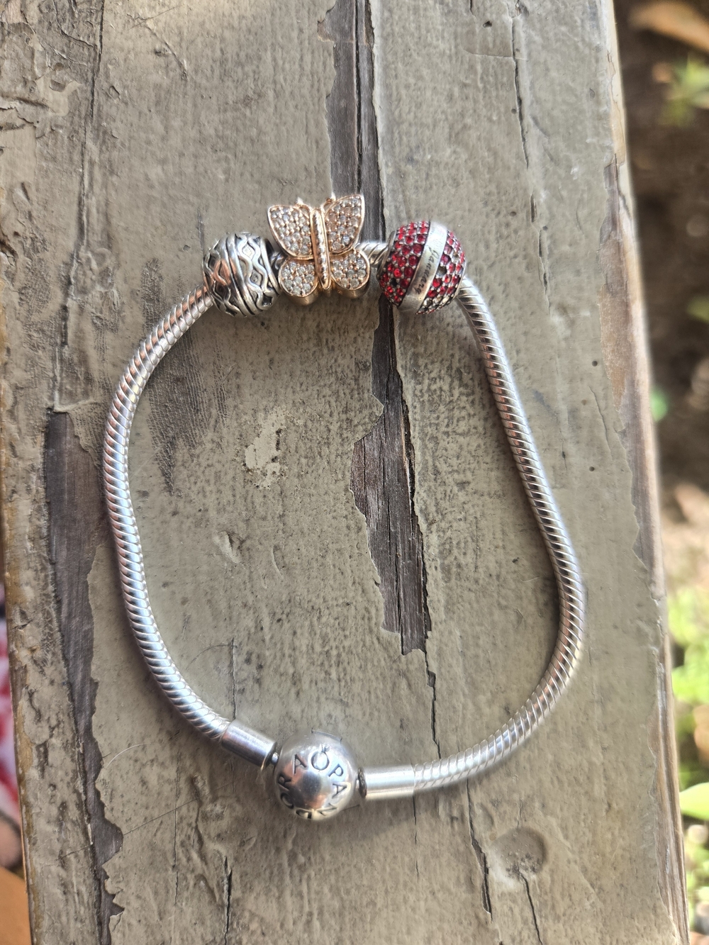 authentic Pandora Moments snake chain charm bracelet